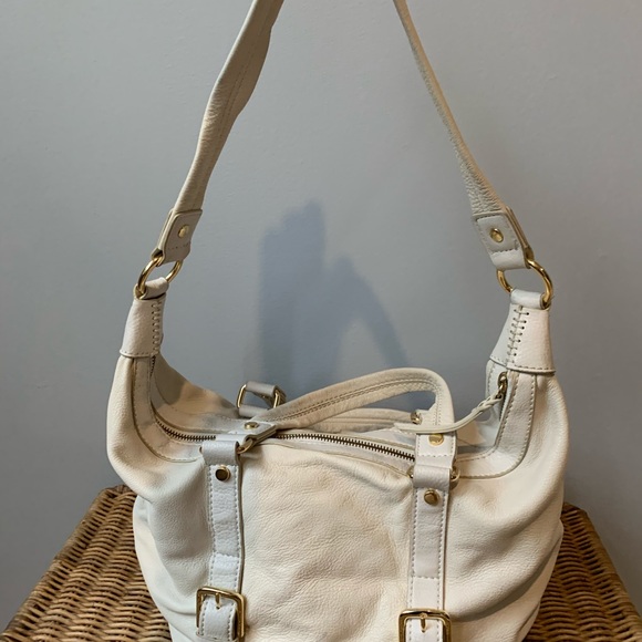 White leather slouch hobo purse - Picture 4 of 14